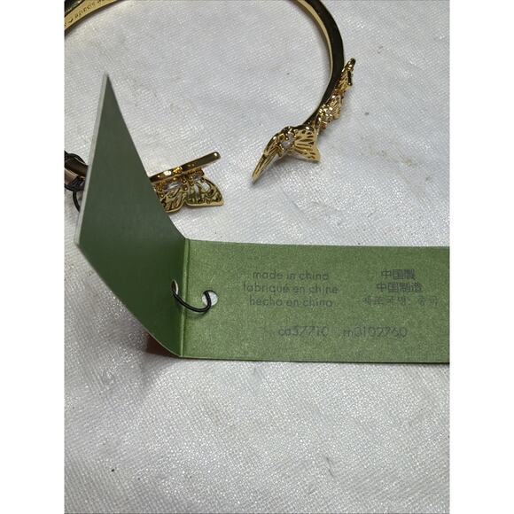 Kate Spade New York Gold Butterfly Hinge Bracelet NWT Bangle Crystal Accents New - Picture 8 of 8